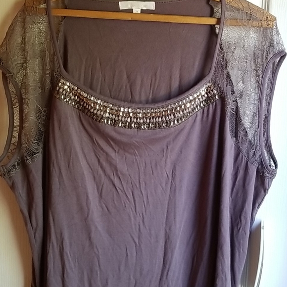 NWT G COLLECTION LAVENDER EMBELLISHED BLOUSE - Picture 2 of 8